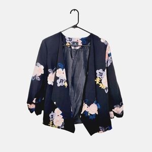 Jules & Leopold | Floral Blazer Black + Pink